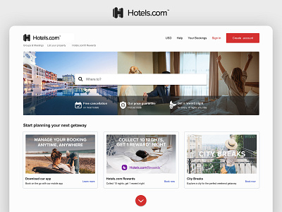 Redesign of hotels.com as a concept booking hotel hotel booking hotels site ui ux