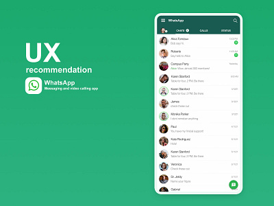 UX Recommend for WhatsApp app chat chat app ux ux design uxdesign whatsapp
