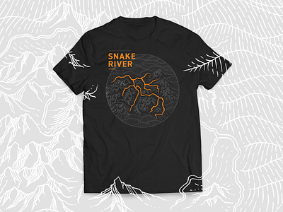 SnakeRiver Shirt adventure country fishing fly fishing hand drawn illustration outdoor outdoors pnw snake tshirt