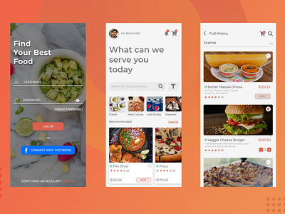 Food online mobile application uiux design