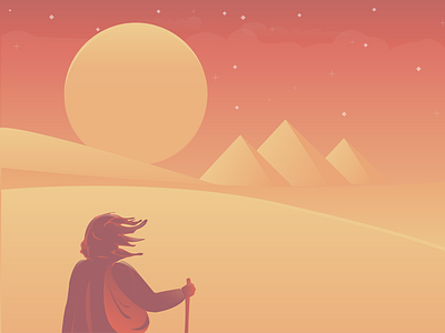 The Alchemist alchemist book book cover desert illustration orange piramid sand vector wanderer