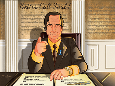 Better call saul illustration lawyer office saul saul goodman series tv vector
