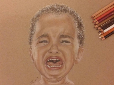 Crying kid - Realistic pencil drawing art crying crying kid drawing kid pencil realistic drawing