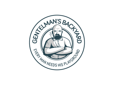 Gentelman's backyard logo sketch branding gentelman logo man old process retro sketch vintage