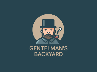 Gentelman's backyard logo sketch2 branding facebook logo man old pipe process retro vintage