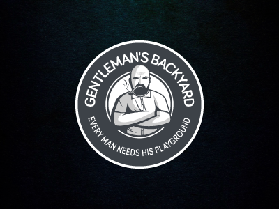 Logo for gentleman's backyard backyard beard branding gentleman logo man pipe smoke