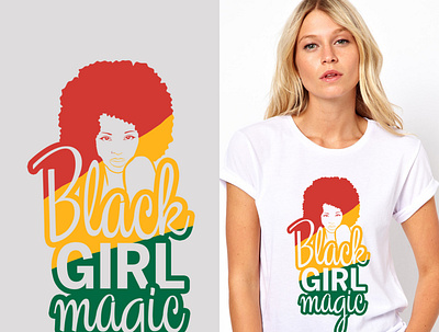 Black Girl Magic T-shirt design (colored version) design graphic design t shirt design vector