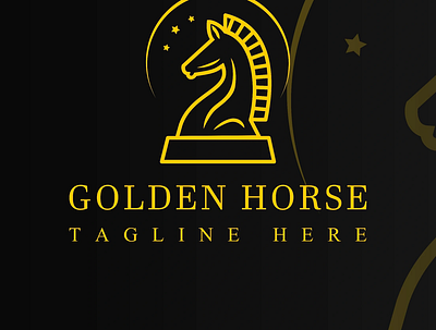 Golden Horse Luxury branding design garis gold graphic design illustration kaya kuda logo mewah monogram parfum pemberani premium simple spa typography vector wanita yellow