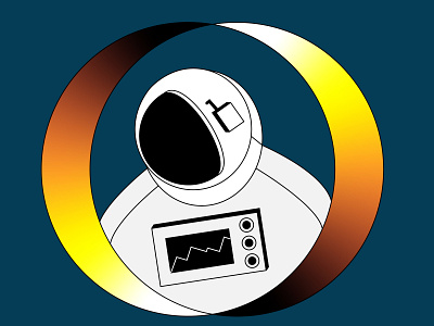 Astronaut between the Moon logo