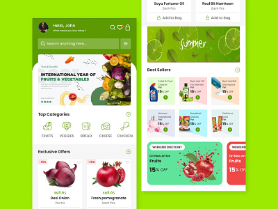 Grocery app Home Page