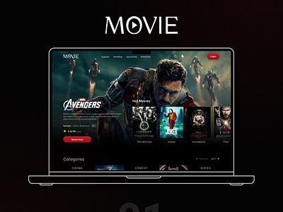 Movie Web UI 3d animation app behance branding design dribbble graphic design logo motion graphics ui ux webdesign