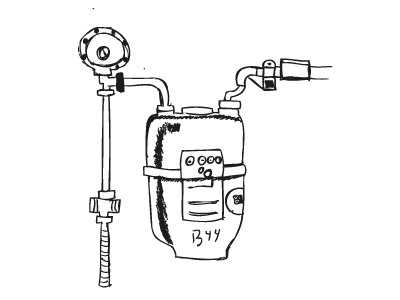 Water Meter illustration los angeles santa moncia street water meter