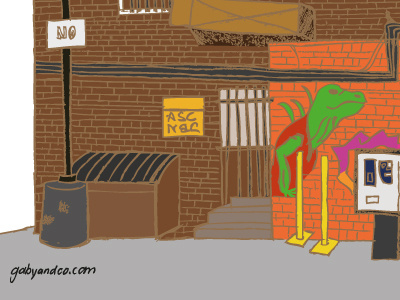 Echo Park Back Lot art drawing illustration los angeles sketch street vector