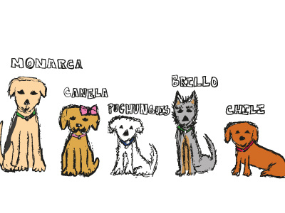 Doggies characters illustration