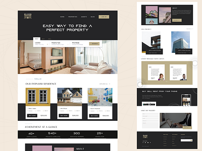 Real estate Company landing page animation appartment design flat graphic design illustration landingpage property real estate ui ux