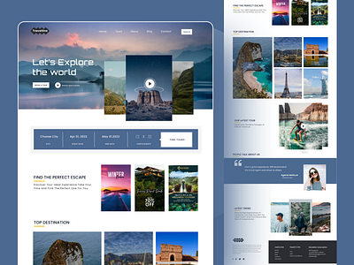 Travel agency landing page design landingpage ui ux