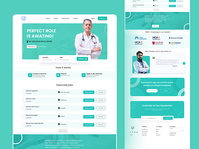 Dentist job portal landing page