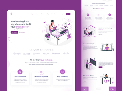 E-learning landing page