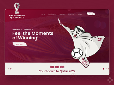 Fifa World Cup 2022 II Tickets booking site animation branding design graphic design illustration landingpage logo ui ux vector