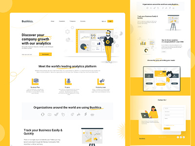 Business Analytics Landing page animation branding design graphic design illustration landingpage logo ui ux vector