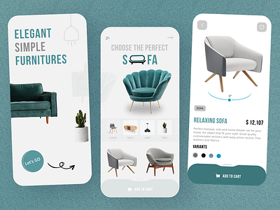 Home Furniture E-Commerce App animation app branding design ecommerce furniture graphic design illustration landingpage logo ui ux vector