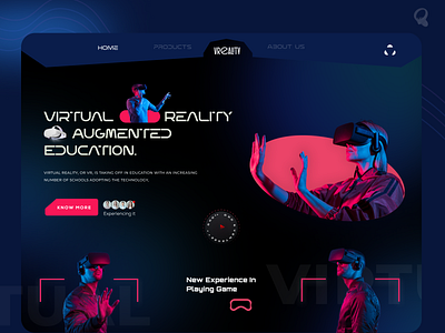 VR Education -Hero section Exploration animation branding design graphic design illustration landingpage logo ui ux vector