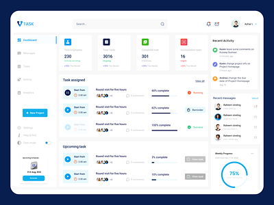 #Exploartion- Task management Dashboard animation branding clean dashbaord dashboard design exploration graphic design illustration landingpage logo minimaldesign task taskmanagement ui ux vector