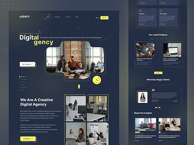 Digital agency Landing page exploration agency animation branding design digitalagency exploration graphic design illustration landingpage logo ui ux vector