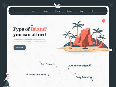 Dynamic Islands Booking sites Exploration animation branding design graphic design illustration landingpage logo ui ux vector
