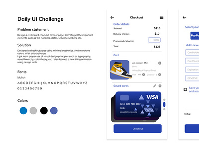 Checkout and credit card details
002 Daily UI