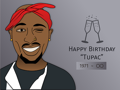 Happy Birthday 2pac happy birthday 2pac illustration makaveli portrait tupac vector art
