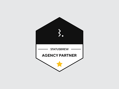 Statusbrew Agency Partner Badge 01 agency badge badge design badge logo branding partner star typography vector