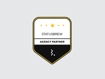 Statusbrew Agency Partner Badge 02 agency agency branding badge badge design branding partner star typography vector