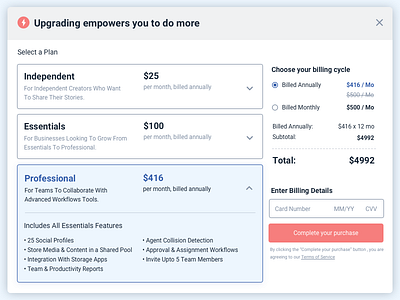 Billing Dialog