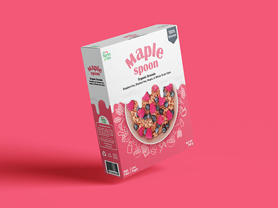 Cereal Packaging Design - Maple Spoon box design box packaging branding cereal box granola packaging graphic design pack design package design packaging design product design product packaging sereal packaging