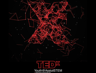 Tedx Assiut STEM (new generation! ) creative dark graphic design illustration logo media red team theme vector x