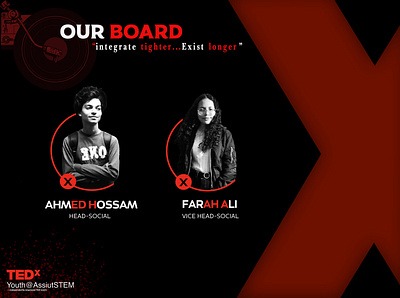 TEDx board announcement ! annoucement board creative dark design graphic design media members red social media team