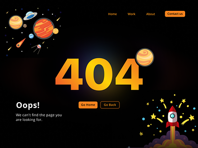 404 404 404 error 404page app app design design dribble error error page illustration landing page planet space spacedchallenge stars typography ui vector