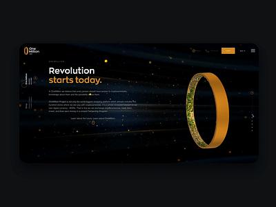 One Million - version 1.0 3d 3d animation animation city crypto crypto currency cryptocurrency design digital future gold logo space ui ux uxui website