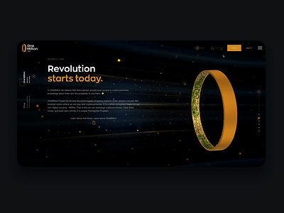 The Ring - version 1 3d 3d animation animation app blender crypto cryptocurrency design future gold million model ring software house space stars threejs ux uxui website