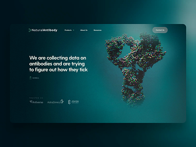 Natural Antibody animation app bioinformatic design labs landing molecules natural science sequences ui ux website