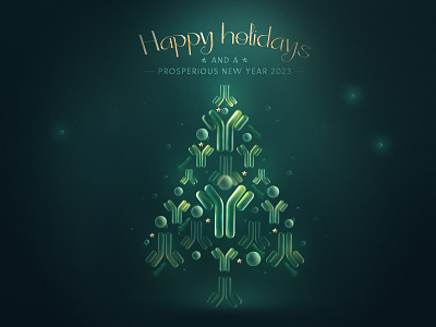 Happy holidays! antibody card christmas science