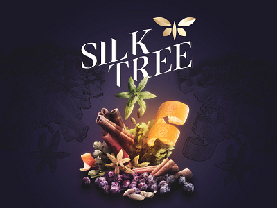 Silk Tree alcohol bottle butterfly gin irish keyvisual label logo nonalcoholic silk spirit tree