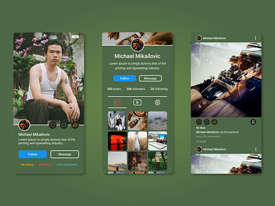 DailyUI - User Profile Design dailyui design figma ui unsplash ux