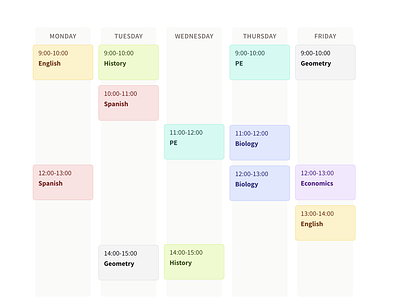 Daily Planner minimal planner schedule timetable weekly