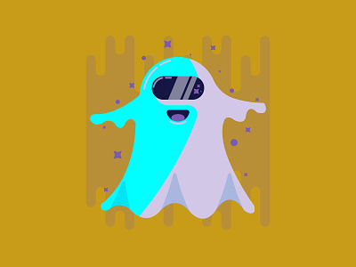 Ghost Illustration cartoon flat logo ghost illustration logo minimal simple