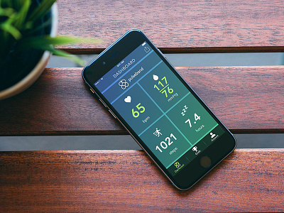 Pulseband Health & Fitness App dashboard fitness health icons ios iphone minimal mobile simple ui ux