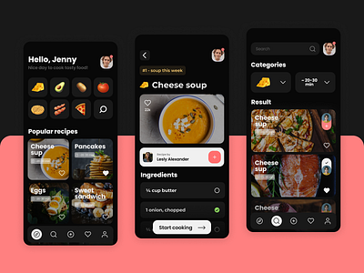 Social 
network app 
for recipes