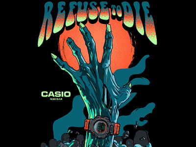 Casio G-shock MudMan refuse to die darkart graphic design illustration skull vector zombie