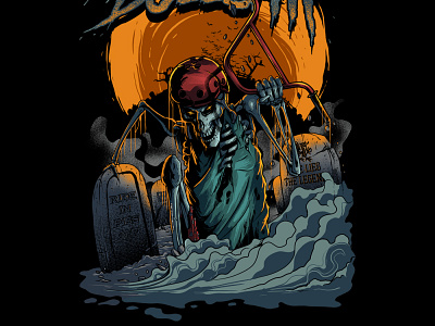 Give me one more Wheelies band artwork bmx dark art darkart evil graphic design horror horror art illustration skull zombie